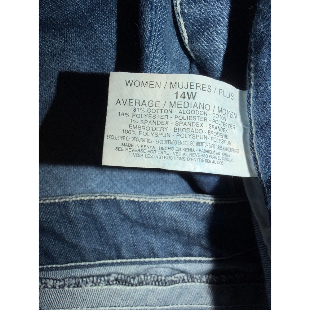 Jeanstar Womens 14W Embroidered Cuffed Floral Capri Jeans Y2K Cottagecore Retro - Picture 6 of 11